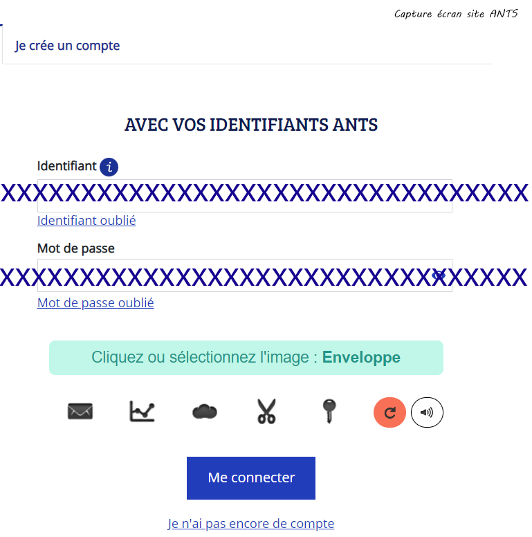 Connexion espace client ANTS